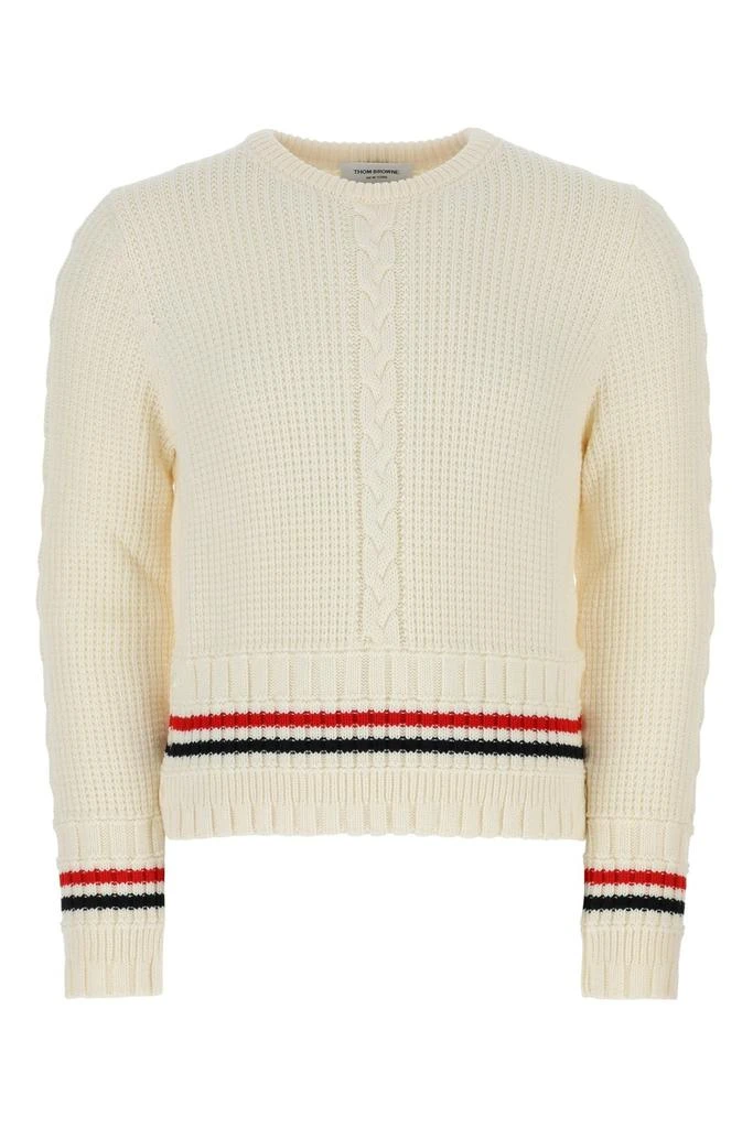 商品Thom Browne|Thom Browne RWB-Stripe Cable Knit Jumper,价格¥3348,第1张图片