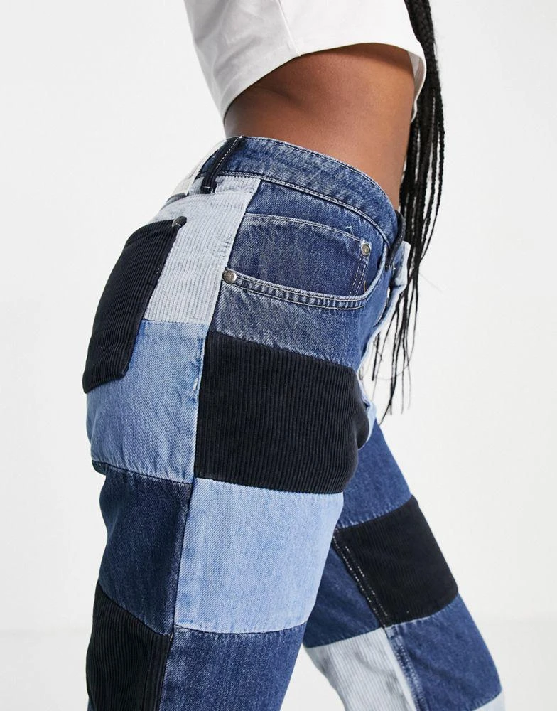 商品The Ragged Priest|The Ragged Priest relaxed jeans in patchwork denim & cord,价格¥367,第2张图片详细描述