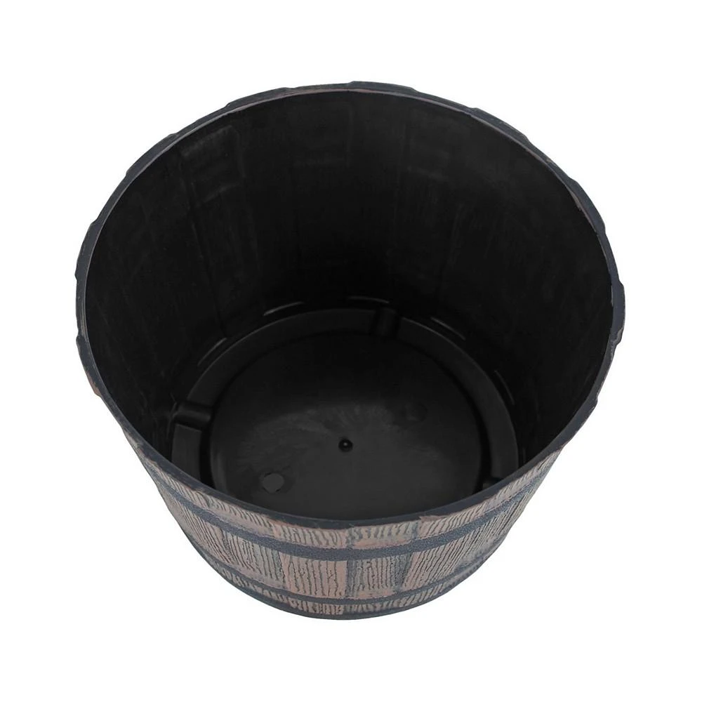 商品Garden Elements|Mini Whiskey Barrel Plastic Planter Dark Oak 10 Inches,价格¥150,第3张图片详细描述