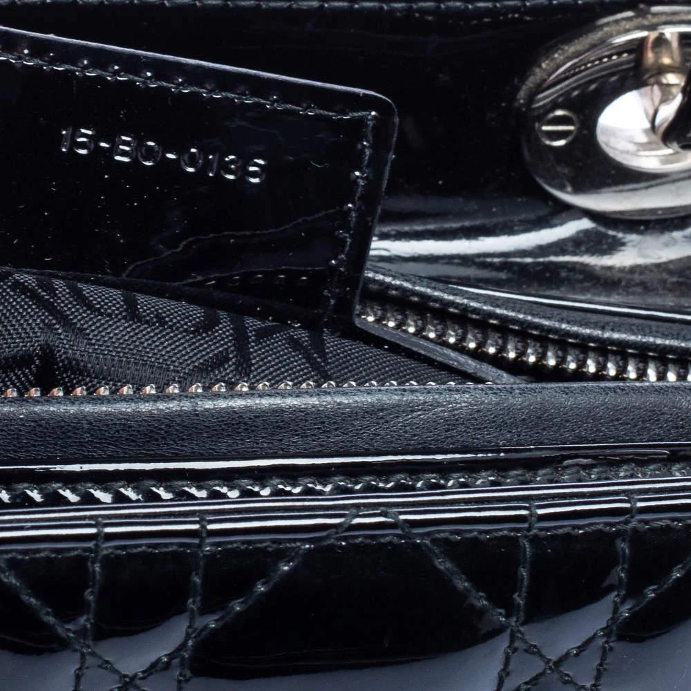 Dior Black Cannage Patent Leather Medium Lady Dior Tote 商品