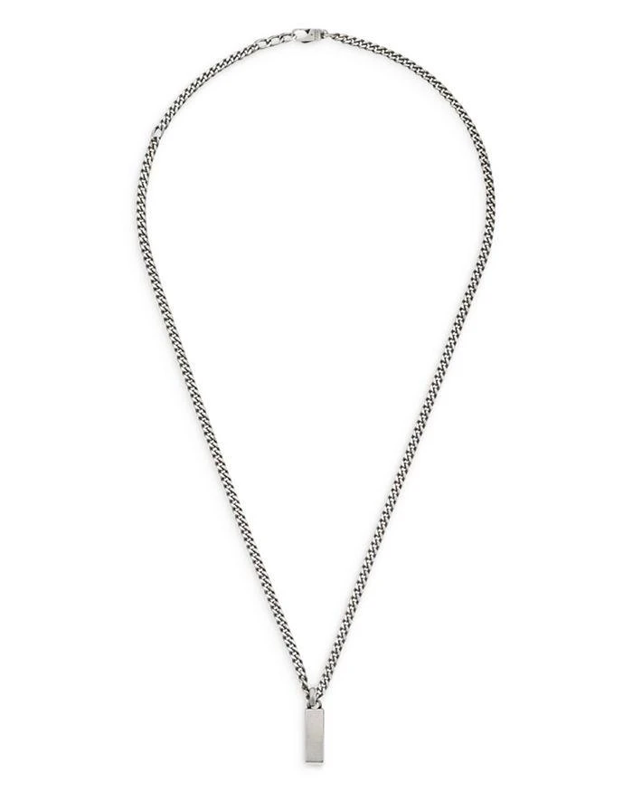 商品Gucci|Sterling Silver Curb Chain Tag Pendant Necklace, 19.6",价格¥4744,第3张图片详细描述