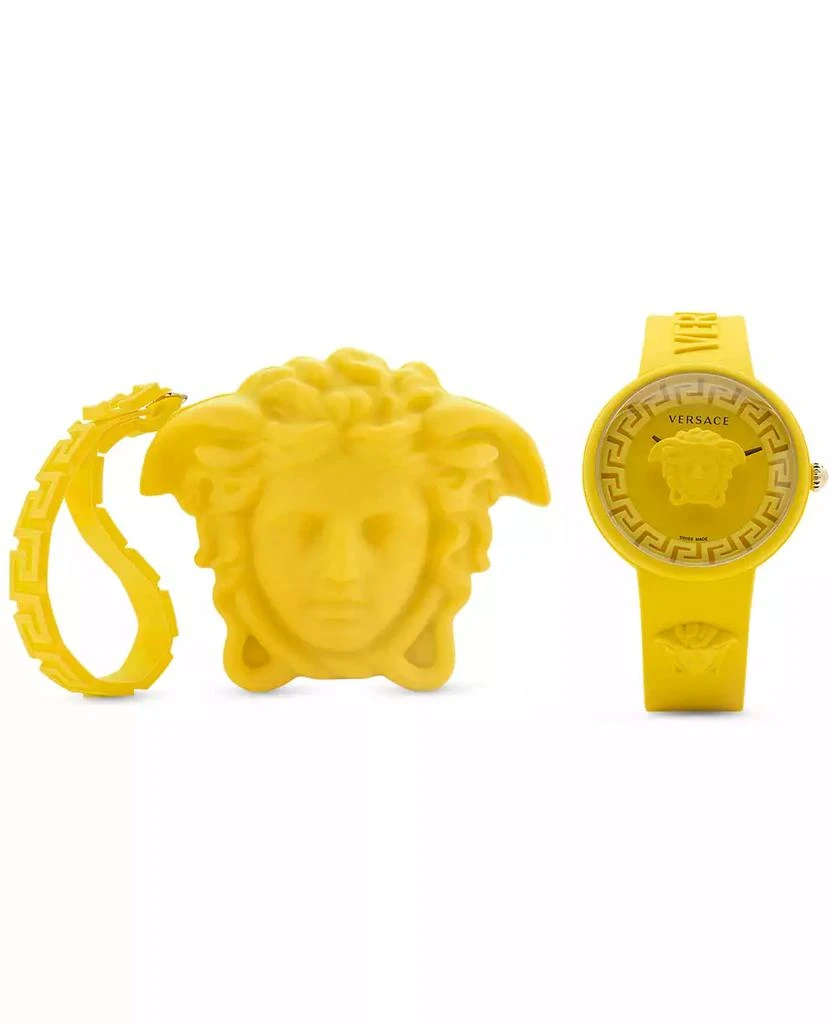 商品Versace|Women's Swiss Medusa Pop Yellow Silicone Strap Watch 39mm,价格¥2579,第1张图片