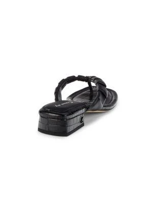 商品Sam Edelman|Jacinda Croc-Embossed Thong Sandals,价格¥225,第3张图片详细描述