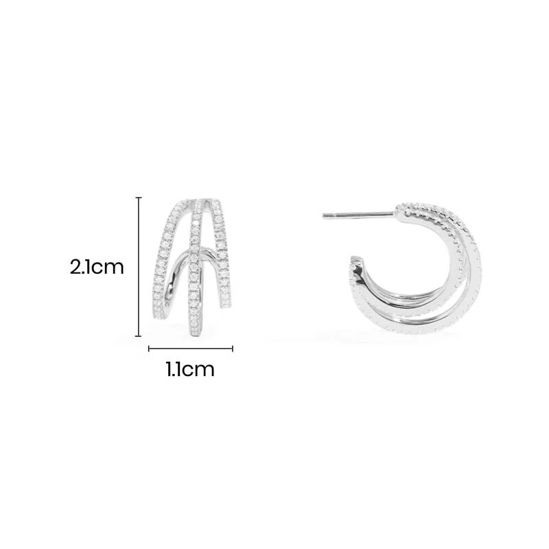 APM Monaco 三层圈形耳环不对称个性设计银耳饰 耳坠 AE15218OX 商品