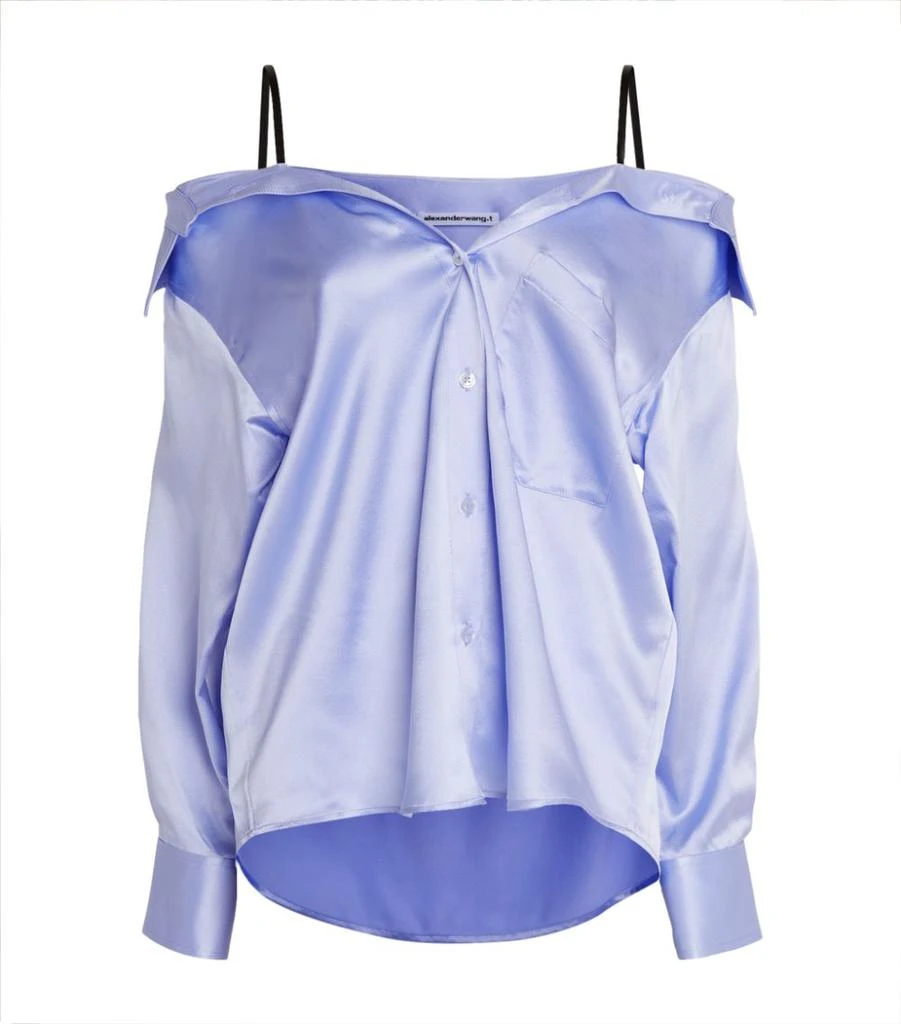 商品Alexander Wang|Silk Off-The-Shoulder Shirt,价格¥4045,第1张图片