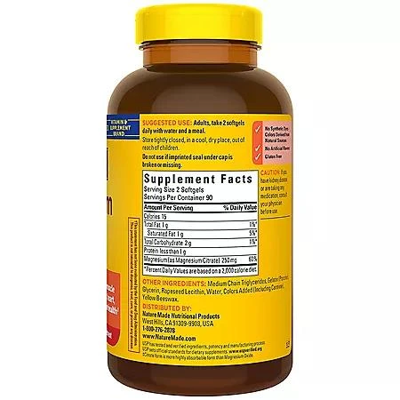 Nature Made Magnesium Citrate Softgels, 180 ct. 商品