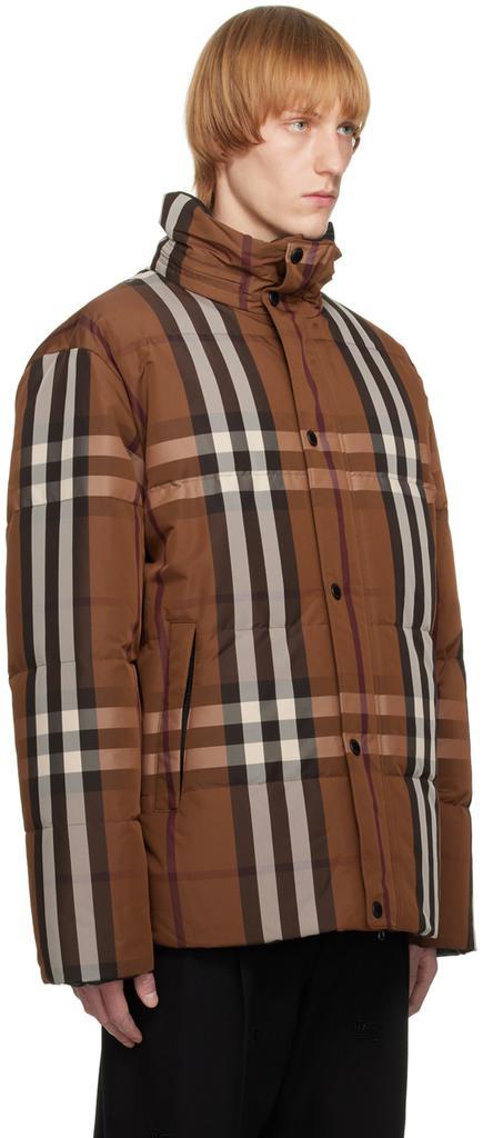 商品Burberry|Brown Check Reversible Down Jacket,价格¥10093,第4张图片详细描述