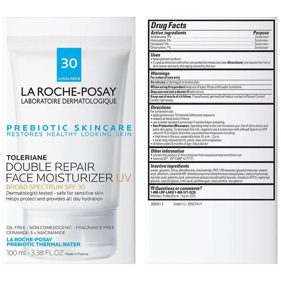 La Roche-Posay Face Moisturizer UV, Toleriane Double Repair Oil-Free Face Cream with SPF 30 3