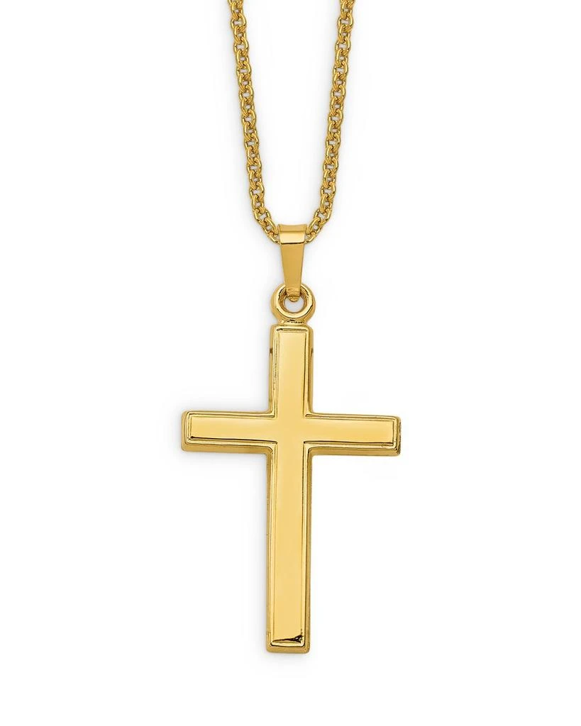 商品Bloomingdale's|Men's Polished Cross Pendant Necklace in 14K Yellow Gold, 20" - Exclusive,价格¥7404,第1张图片