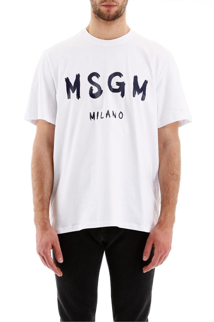 Msgm paint brushed logo t-shirt商品第2张图片规格展示