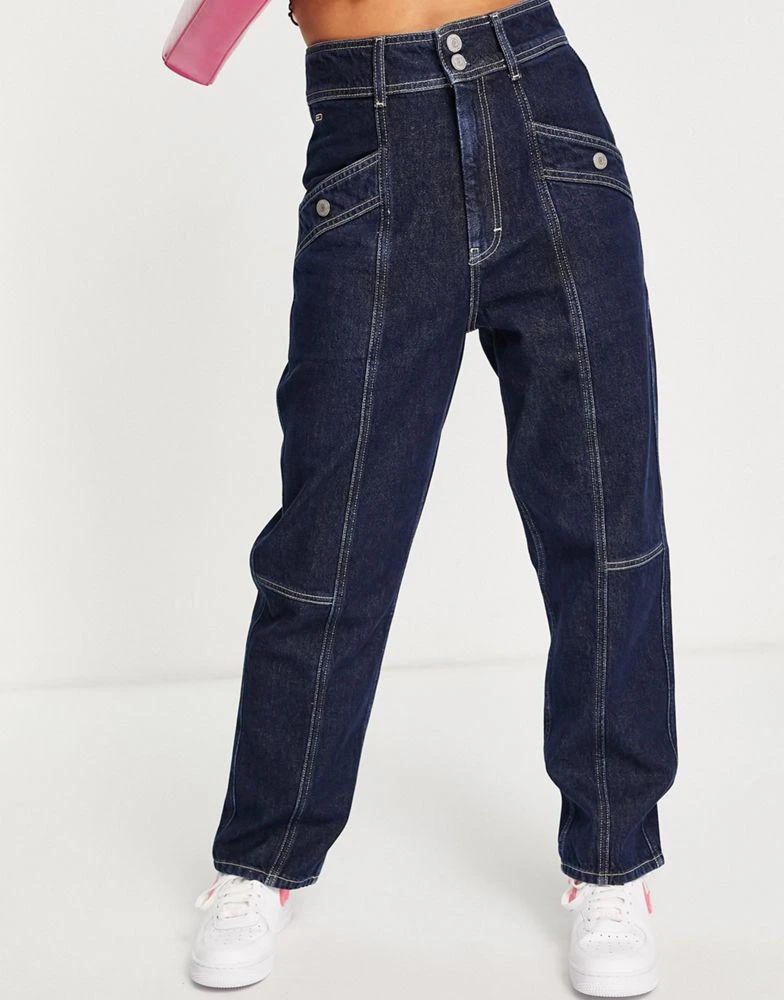 商品Tommy Hilfiger|Tommy Jeans relaxed utility jeans in dark indigo wash,价格¥507,第4张图片详细描述