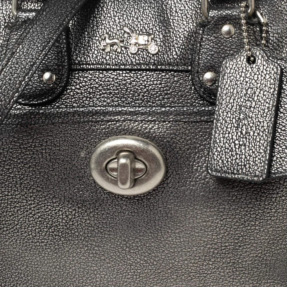 商品[二手商品] Coach|Coach Metallic Grey Leather Rhyder Satchel,价格¥1129,第5张图片详细描述