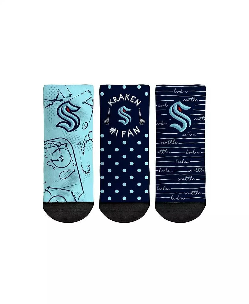 商品Rock 'Em|Toddler Boys and Girls Socks Seattle Kraken #1 Fan 3-Pack Crew Socks Set,价格¥150,第1张图片