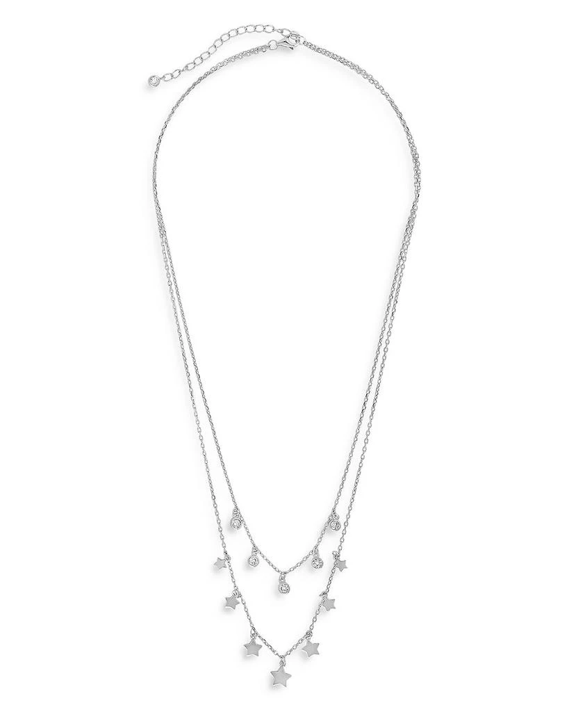 商品Sterling Forever|Double Layer Star and Stone Charm Chain Necklace, 16",价格¥435,第1张图片