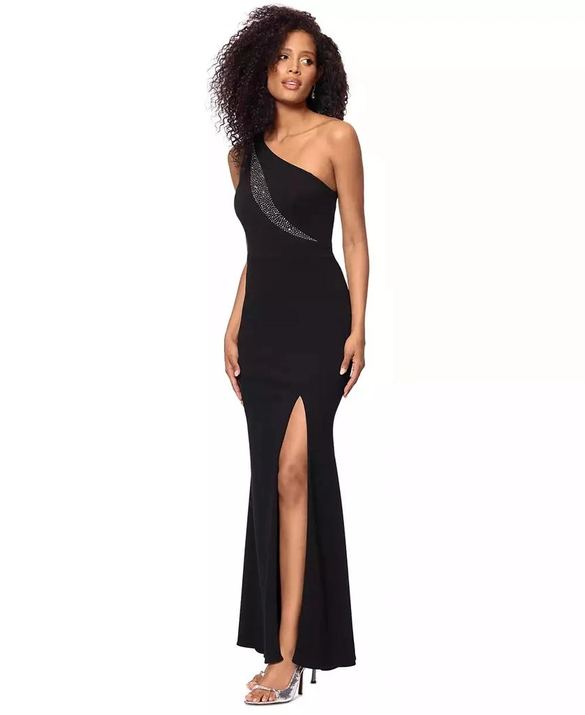 商品XSCAPE|Women's High-Slit Rhinestone-Embellished Gown,价格¥1638,第3张图片详细描述