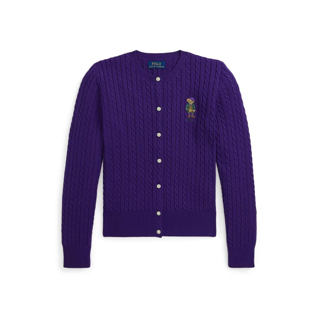 商品Ralph Lauren|Polo Bear Mini-Cable Cotton Cardigan (Big Kids),价格¥296,第1张图片