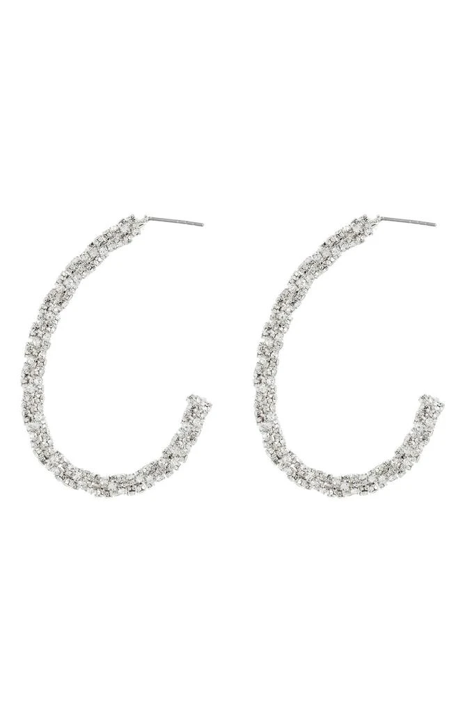 商品Nordstrom|Crystal Chain Twist Hoop Earrings,价格¥60,第1张图片