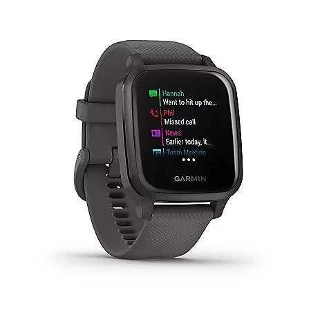 商品Garmin|Garmin Venu Sq - Slate Aluminum Bezel with Shadow Gray Case and Silicone Band,价格¥992,第3张图片详细描述