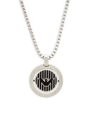 商品Emporio Armani|Stainless Steel & Onyx Logo Pendant Necklace,价格¥516,第3张图片详细描述