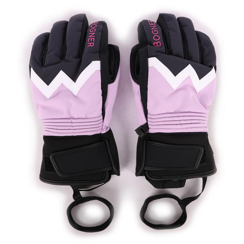 Logo ski gloves in lilac and black商品第1张图片规格展示