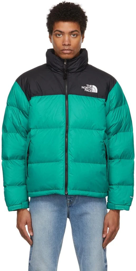 商品The North Face|男款 1996 Retro Nuptse 复古羽绒夹克 黑绿色,价格¥1574,第1张图片