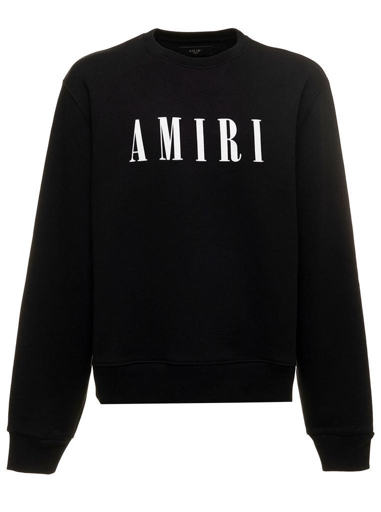 商品AMIRI|Amiri Man's Black Cotton Crew neck Sweatshirt with  Logo Print,价格¥4066,第1张图片