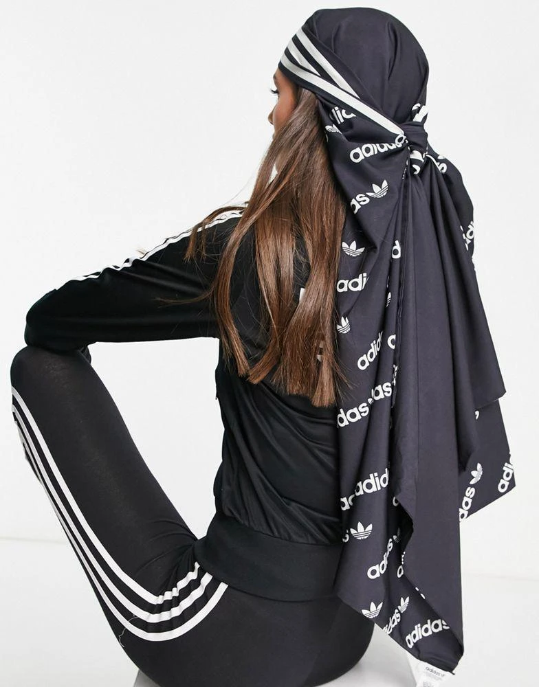 商品Adidas|adidas Originals 'Logomania' repeat logo head scarf in black,价格¥121,第4张图片详细描述