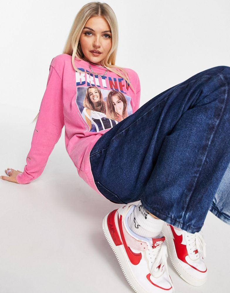 商品Tommy Hilfiger|Tommy Jeans x Music Edition Britney Spears oversized long sleeve t-shirt in pink,价格¥330,第6张图片详细描述