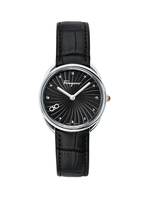 商品Salvatore Ferragamo|Cuir Stainless Steel & Leather-Strap Watch,价格¥3171,第1张图片
