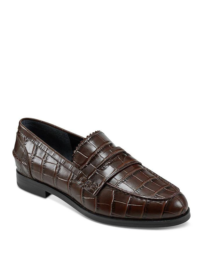 商品Marc Fisher|Women's Milton 2 Almond Toe Embossed Loafers,价格¥340,第1张图片