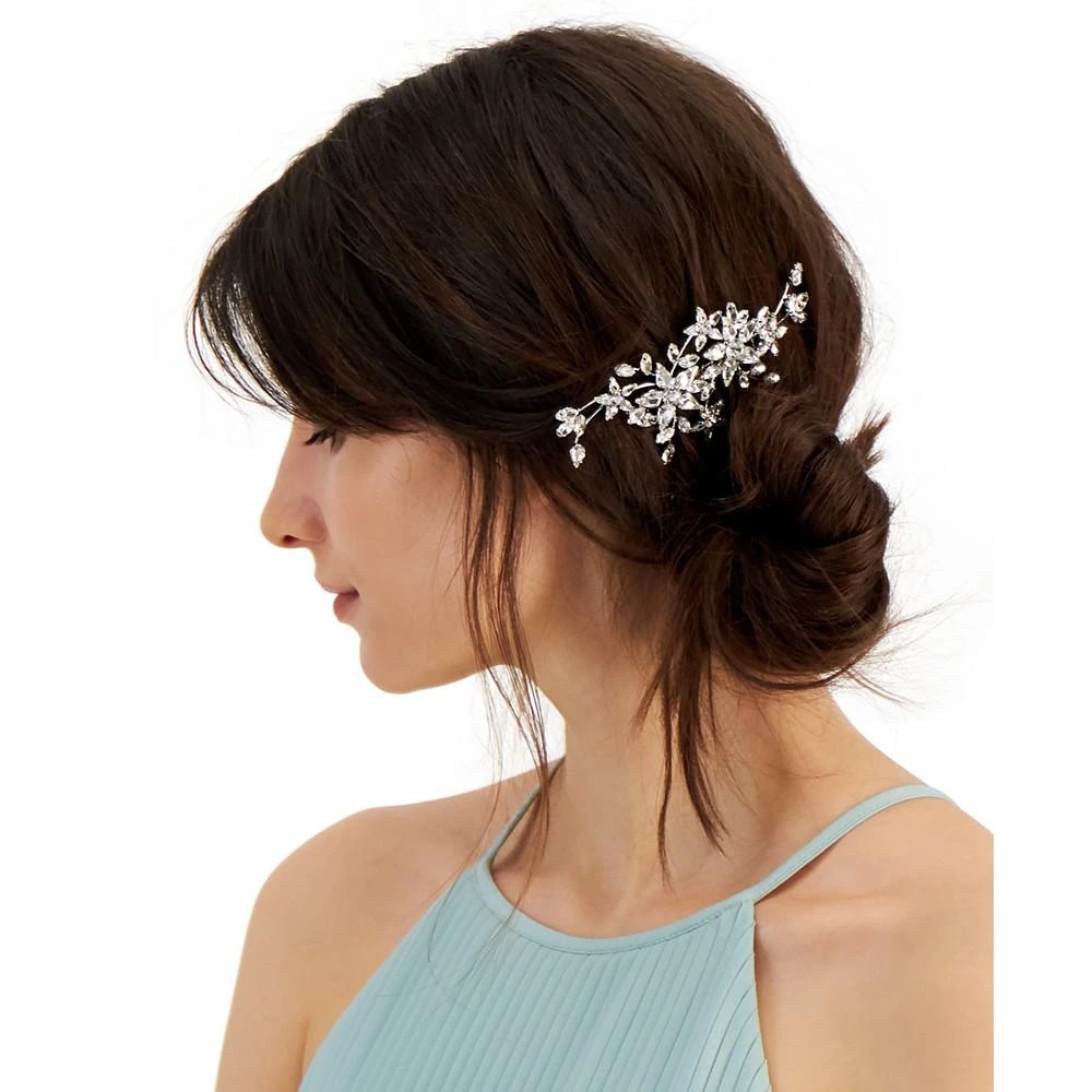 商品INC International|Silver-Tone Crystal Flower Sprig Hair Comb, Created for Macy's,价格¥52,第2张图片详细描述