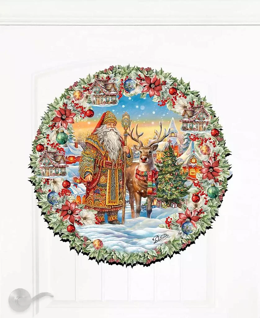 Santa's Magical Cottage Christmas Wooden Door Decor Wall Decor G. DeBrekht 商品