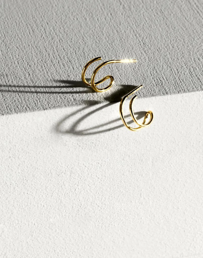 商品Madewell|Demi-Fine Double Hoop Earrings,价格¥393,第3张图片详细描述