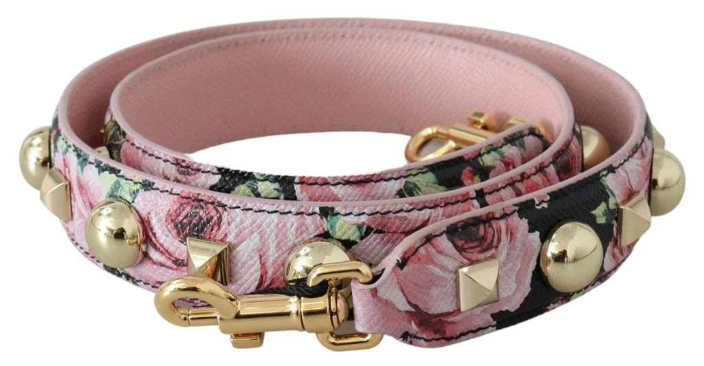 商品Dolce & Gabbana|Dolce & Gabbana Pink Floral Gold Studs Bag Accessory Shoulder Strap,价格¥2498,第1张图片