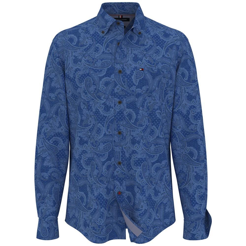 商品Tommy Hilfiger|Men's Classic-Fit Key Paisley Print Long-Sleeve Shirt,价格¥346,第1张图片