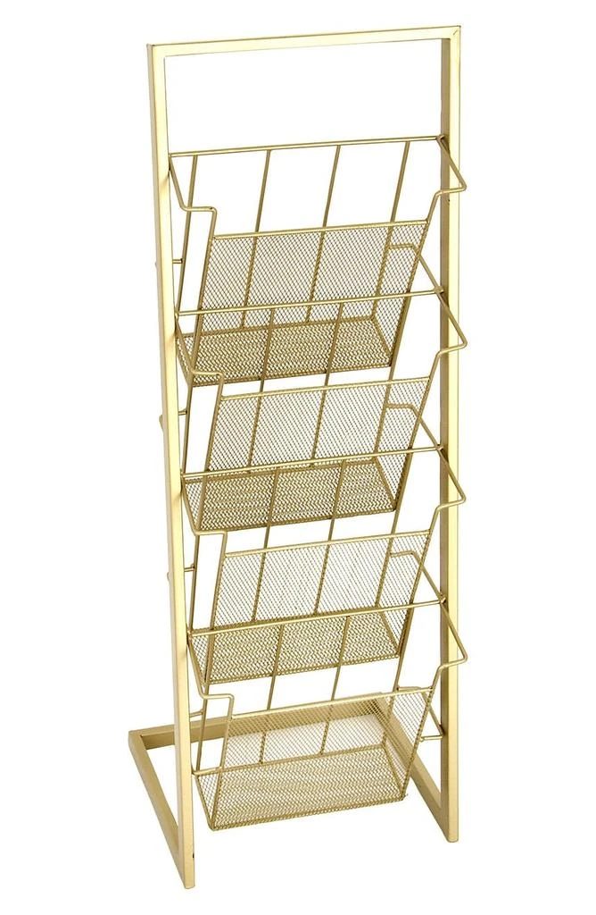 商品VIVIAN LUNE HOME|Tall Goldtone Metal 4-Slot Magazine Holder,价格¥709,第1张图片