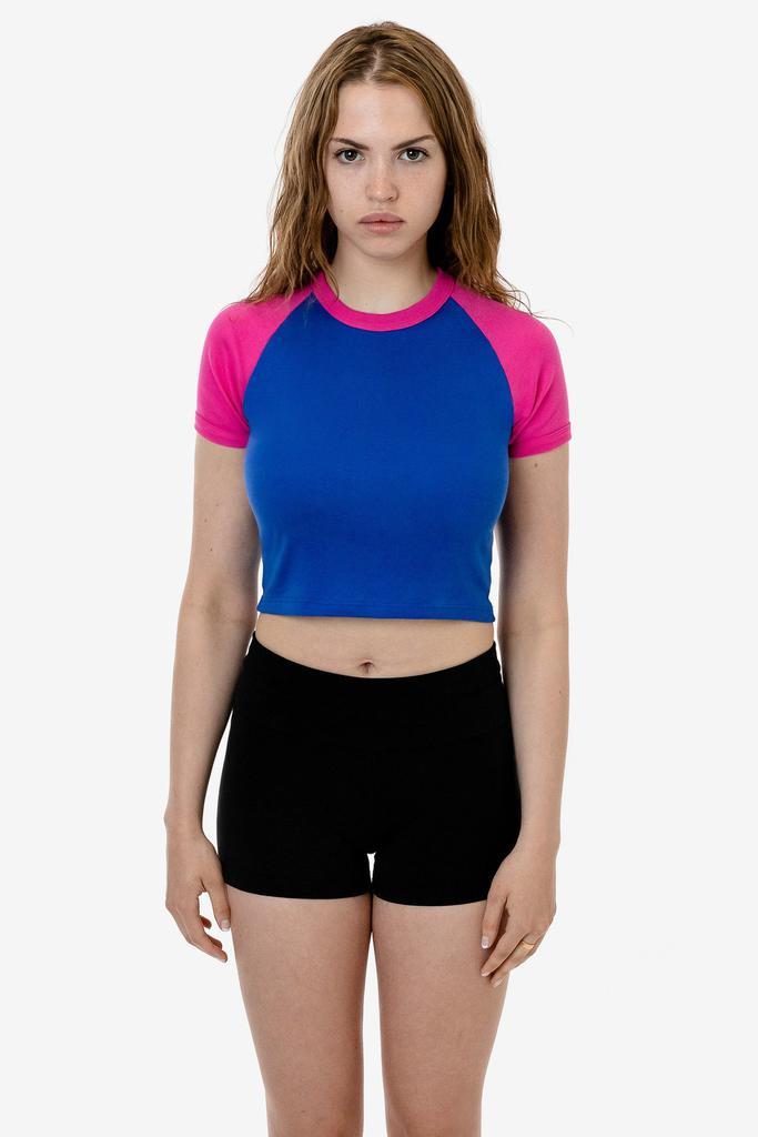 商品Los Angeles Apparel|43077 - Baby Rib Short Sleeve Cropped Raglan,价格¥185,第6张图片详细描述