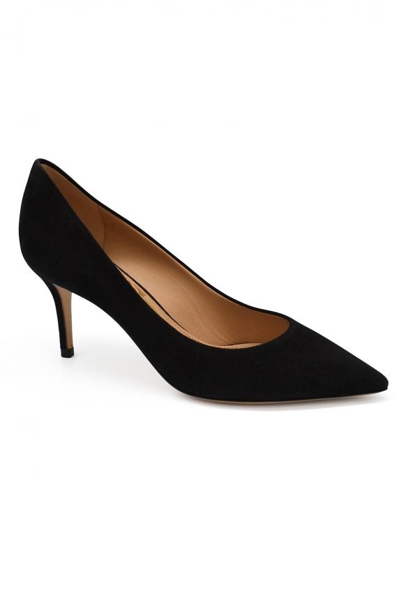 Luxury Shoes For Women   Salvatore Ferragamo Black Suede Pumps商品第3张图片规格展示