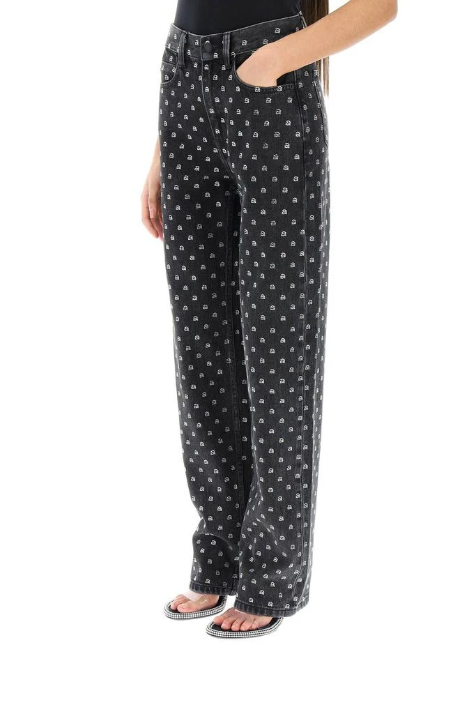 商品Alexander Wang|Alexander wang crystal logo straight jeans,价格¥5345,第4张图片详细描述