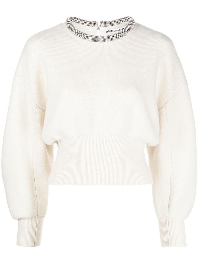 ALEXANDER WANG WOMEN PULLOVER WITH CRYSTAL TUBULAR NECKLACE商品第5张图片规格展示