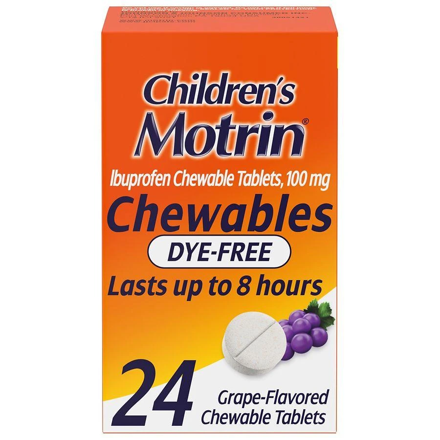 商品Children's Motrin|Dye-Free Ibuprofen Chewable Tablets Grape,价格¥82,第1张图片