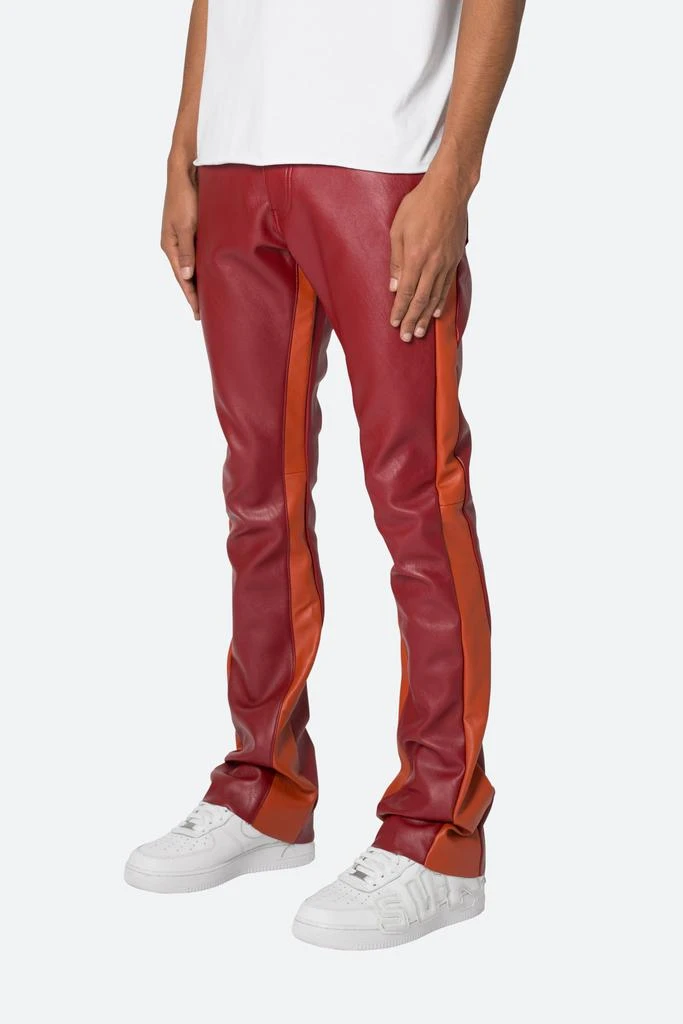 商品MNML|B518 Leather Flare Pants - Red/Orange,价格¥381,第3张图片详细描述