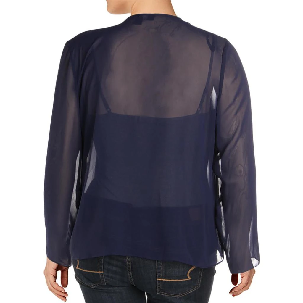 商品SLNY|SLNY Womens Plus Chiffon Embellished Cardigan Top,价格¥84,第2张图片详细描述