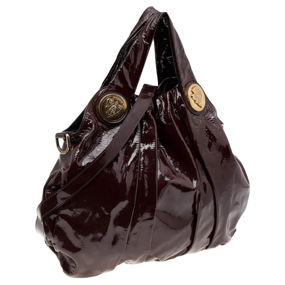 商品[二手商品] Gucci|Gucci Burgundy Patent Leather Large Hysteria Tote,价格¥7146,第3张图片详细描述