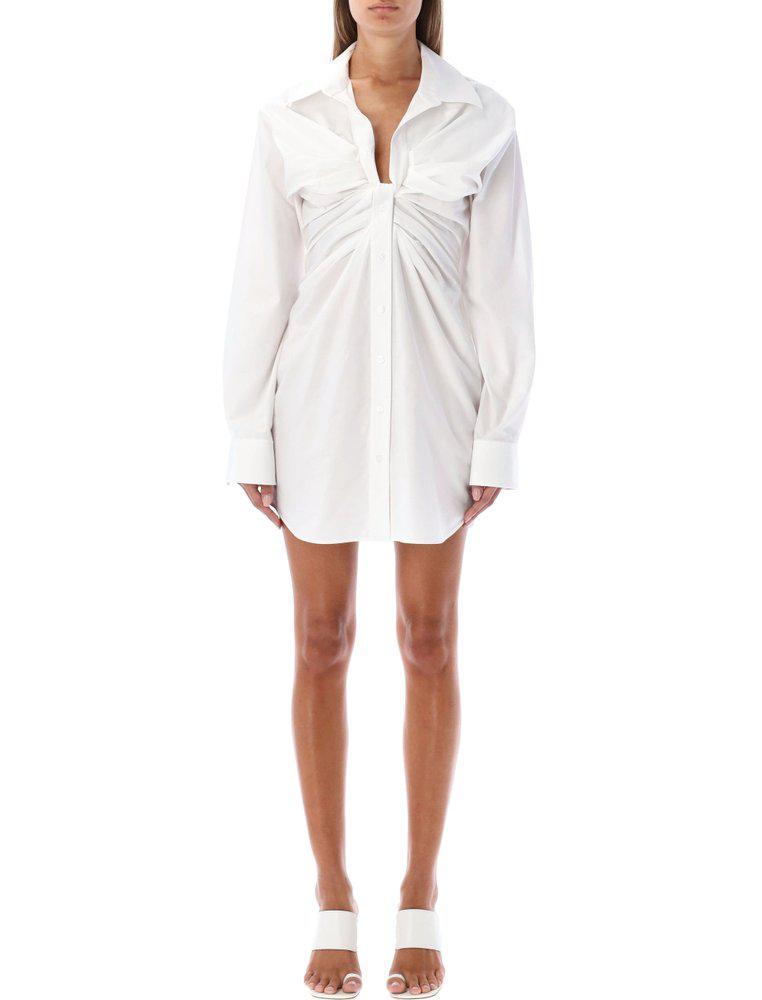 商品Alexander Wang|T By Alexander Wang V-Neck Darped Shirt Dress,价格¥2623-¥3156,第1张图片