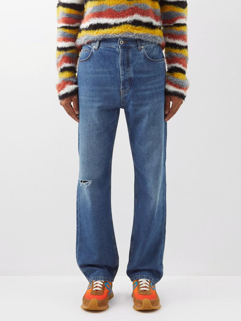 Distressed straight-leg jeans商品第1张图片规格展示