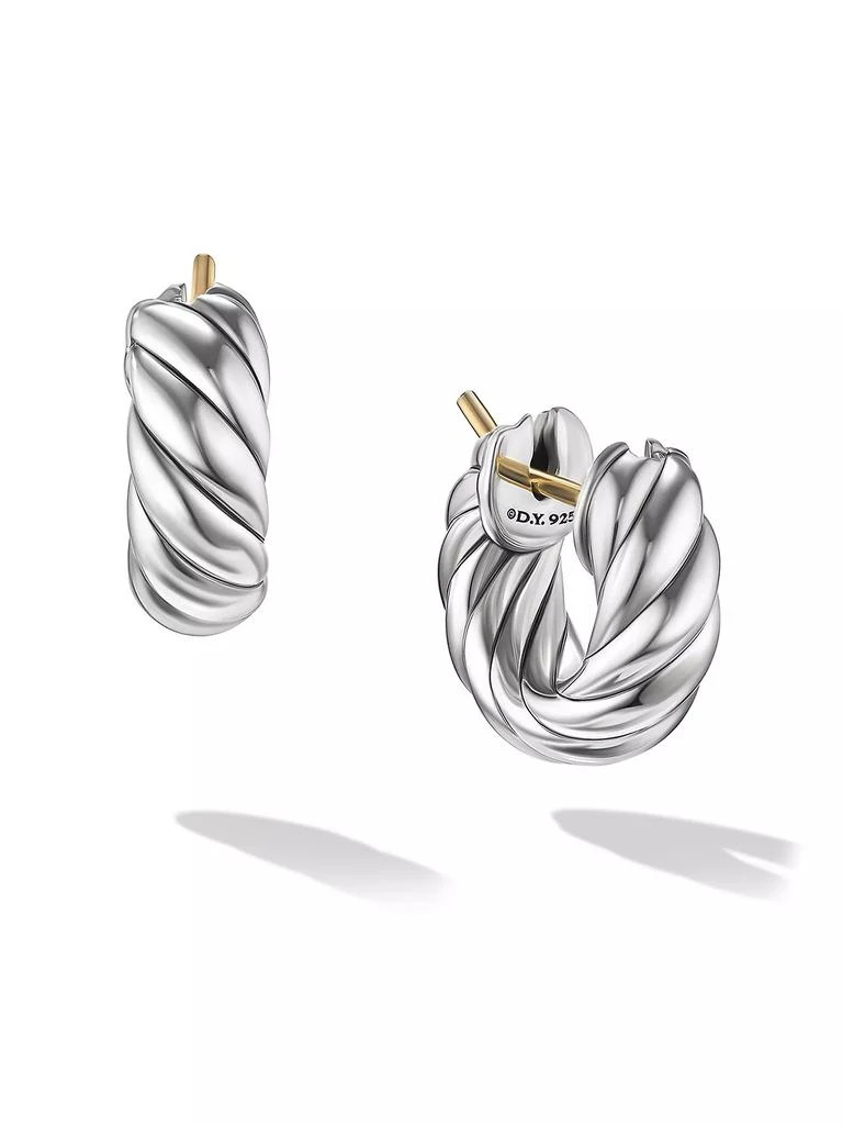 商品David Yurman|Sculpted Cable Hoop Earrings in Sterling Silver, 14.4MM,价格¥3372,第1张图片