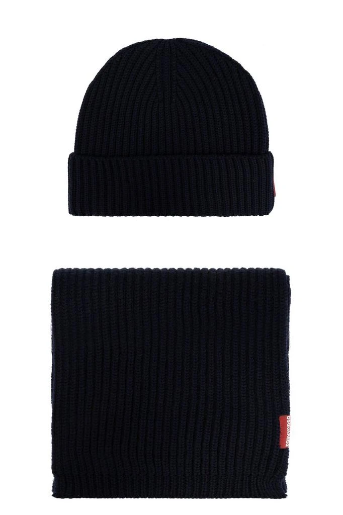 商品DSQUARED2|Dsquared2 Logo Patch Scarf-Beanie Set,价格¥2192,第1张图片