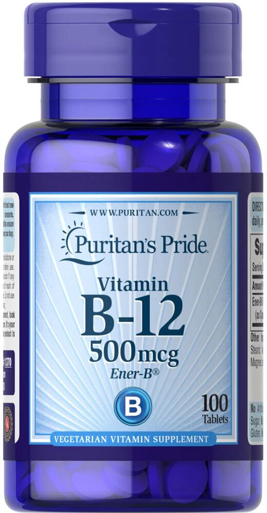 商品Puritan's Pride|维生素B12  500 mcg 100片,价格¥71-¥142,第1张图片