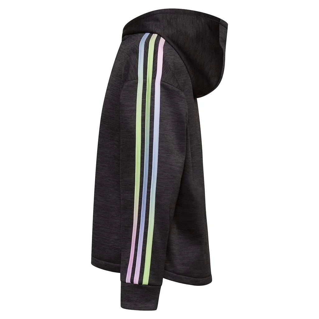 商品Adidas|3-Stripes Hooded Game&Go Poly Melange Fleece Pullover (Toddler/Little Kids),价格¥101,第2张图片详细描述